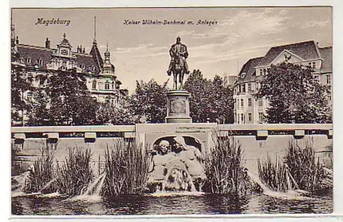 28255 Poste de terrain Ak Magdeburg L'empereur Guillaume Monument 1916