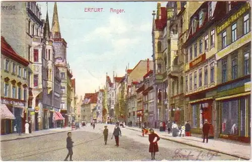 28247 Feldpost Ak Erfurt Anger mit Geschäften 1915