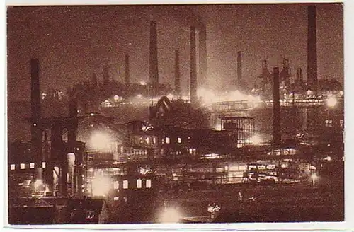 28199 Ak Völklingen Fer usines la nuit vers 1930