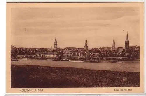 28196 Ak Cologne Mülheim Vue sur le Rhin vers 1930