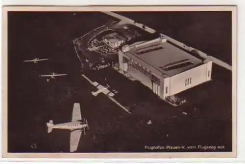 28173 Aéroport de Plauen dans le Vogt. depuis l'avion de 1934