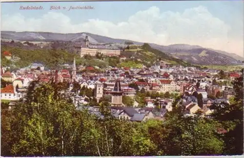 28169 Ak Rudolstadt Blick v. Justinshöhe um 1926