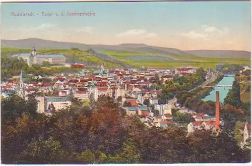 28167 Ak Rudolstadt Total v.d. Justinenhöhe 1915