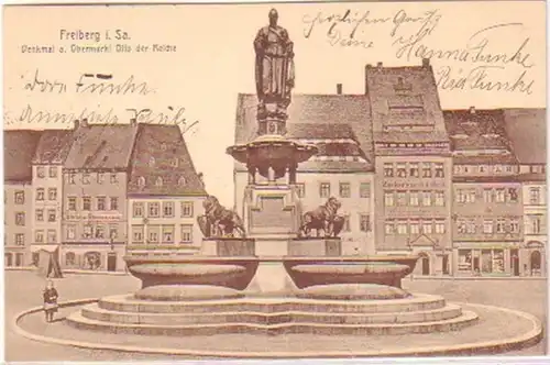 28161 Ak Freiberg in Sachsen Denkmal 1914