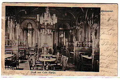 28148 Ak Hannover Gruß aus Café Hartje 1905