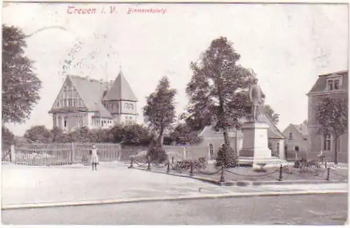 28116 Ak Treuen im Vogtland Bismarckplatz 1914