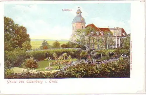 28100 Ak Gruß aus Eisenberg in Thüringen Schloß 1907