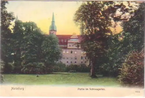 28084 Merseburg Partie im Schlossgarten um 1910