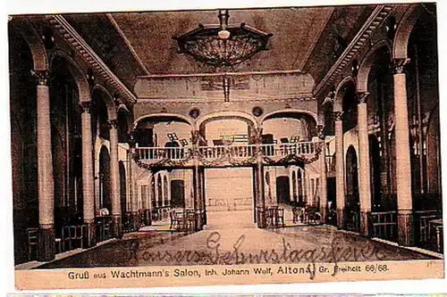 28080 Ak Gruß aus Wachtmanns Salon Altona 1914