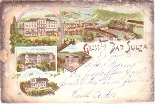 28072 Ak Lithographie Gruß aus Bad Sulza 1898