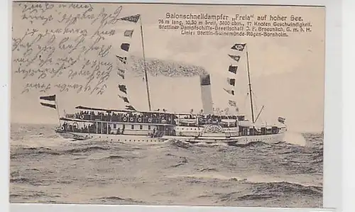 28071 Ak salon à vapeur rapide "Freia" en haute mer 1914