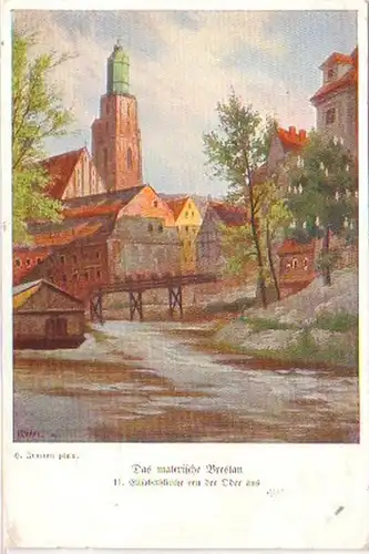28050 Ak le pittoresque Wroclaw Elisabethkirche 1912