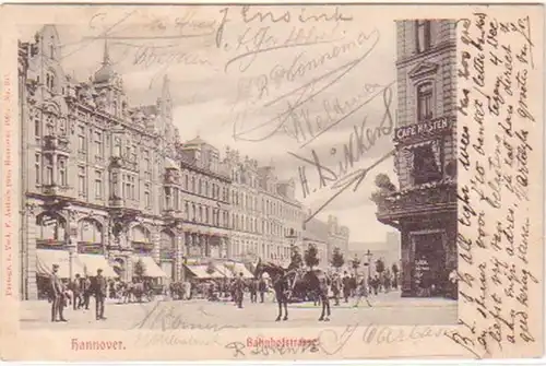 28049 Ak Hannover Bahnhofstraße mit Geschäften 1901