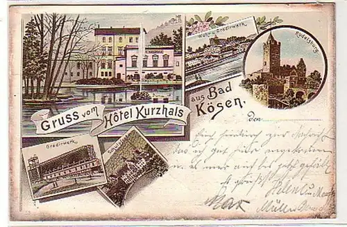 28018 Ak Lithographie Gruss aus Bad Kösen Hotel 1897