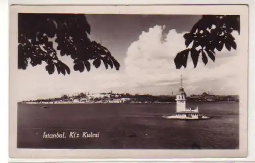 27981 Foto Ak Istanbul Türkei Kiz Kulesi 1952