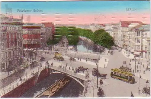 27969 Ak Berlin Potsdamer Bridge Tramway 1910