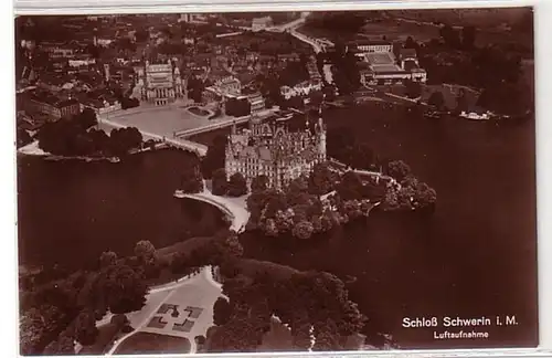 27930 Ak Schloss Schwerin dans M. Vue aérienne vers 1930