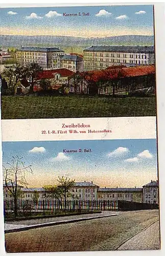 27917 Mehrbild-Ak Zweibrücken Kasernen 1916