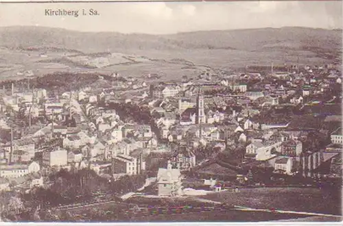 27915 Ak Kirchberg in Sachsen Totalansicht 1913