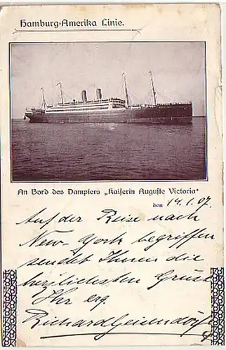 27882 Ak Dampfer "Kaiserin Auguste Victoria" 1907