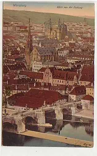 27833 Ak Würzburg Blick von der Festung um 1920