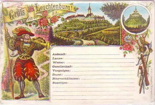 27788 Ak Lithographie Gruß von der Leuchtenburg 1896