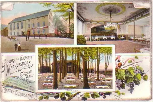 27786 Ak Gruss de l'auberge Markersdorf 1919