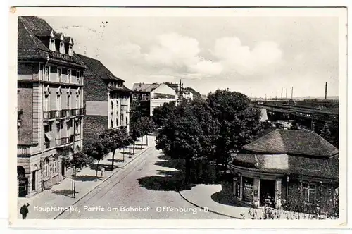 27781 Ak Offenburg i.B. Hauptstraße et partie à la gare 1937