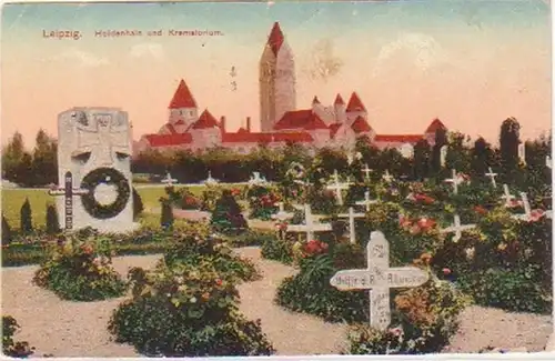 27773 Ak Leipzig Heldenhain und Krematorium 1921