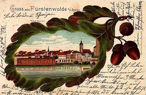 27767 Ak Lithografie Gruss aus Fürstenwalde Spree 1906