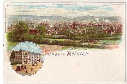 27762 Ak Lithographie Gruss de Barmen vers 1900