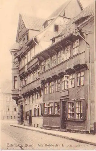 27751 Ak Osterwieck Holzbauten in der Mittelstraße 1908