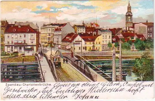 27726 Ak Spandau Pont Charlotte 1908
