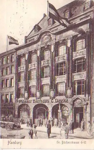 27707 Ak Hamburg Gr. Bäckerstraße Pilsner Bierhaus 1907