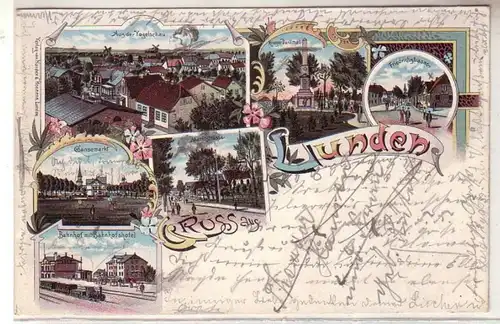 27688 Ak Lithographie Salutation de Lunden 1897