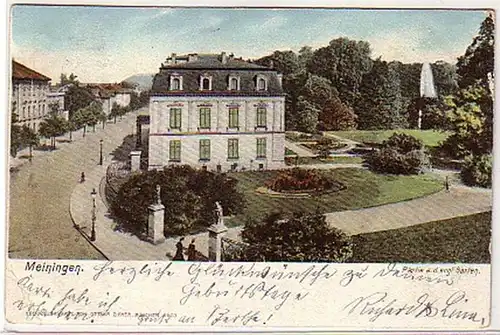 27686 Ak Meiningen Partie a.d. englischen Garten 1909