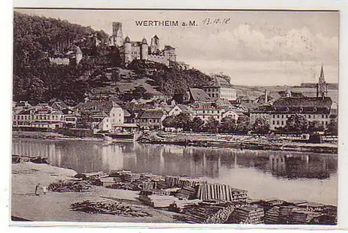 27664 Ak Wertheim am Main Totalansicht 1918