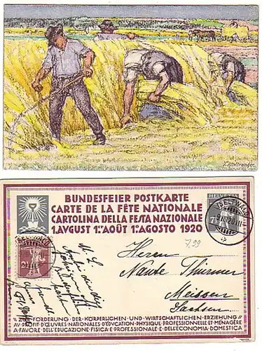 27657 Ak Suisse Fête fédérale 1920