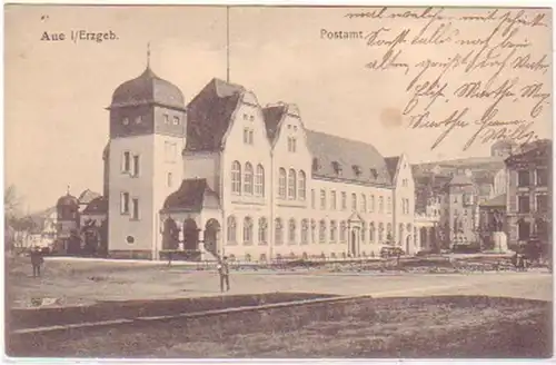 27638 Ak Aue im Erzgebirge Postamt 1917