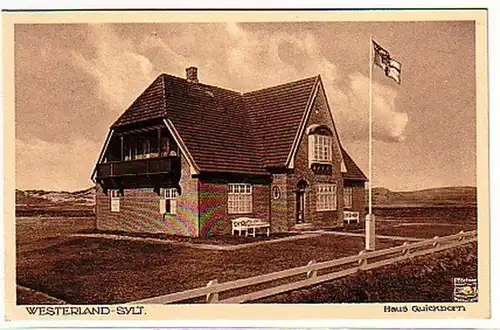 27623 Ak Westerland Sylt Haus Quickborn um 1925