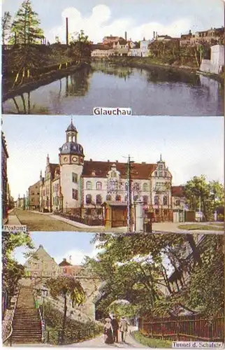 27605 Mehrbild Ak Glauchau Postamt usw. 1912