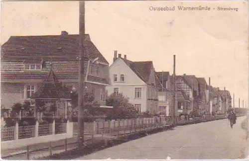 27573 Feldpost Ak Ostseebad Warnemünde Strandweg 1916