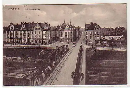 27562 Feldpost Ak Worms Brünhildenbrücke 1915