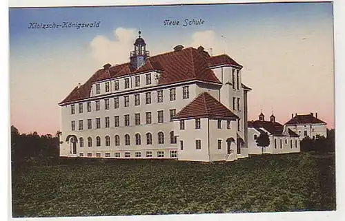 27546 Ak Klotzsche Königswald neue Schule um 1910