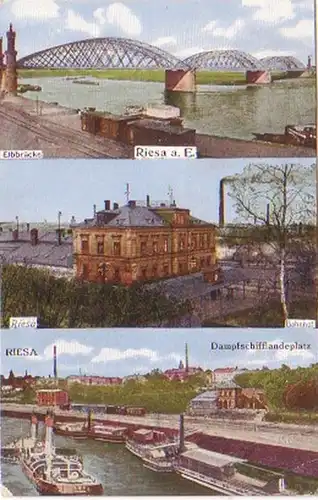 27538 Mehrbild Feldpost Ak Riesa an der Elbe 1918