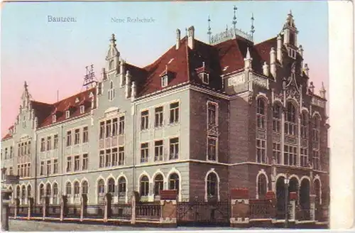 27515 Ak Bautzen neue Realschule 1918