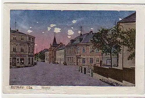 27497 Ak Ostrau in Sachsen Bismarckplatz 1909