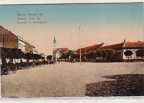 27482 Ak Zemun Serbie Marché calèches vers 1910