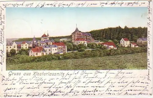 27457 Ak Gruß aus Klosterlausnitz Totalansicht 1902