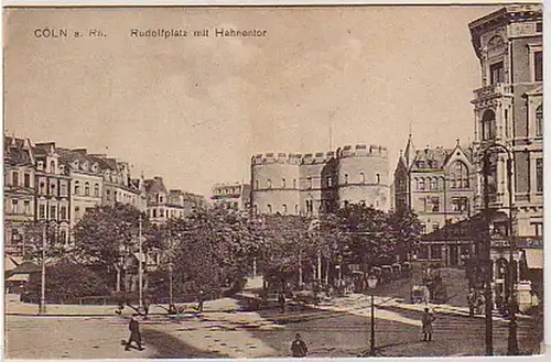 27427 Ak Cologne sur le Rhin Rudolfplatz avec Hahnentor vers 1920